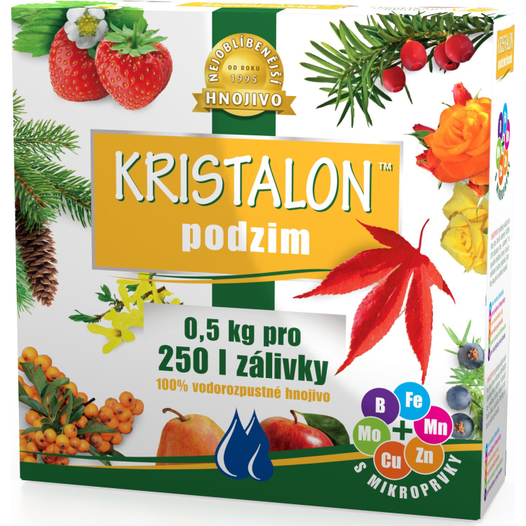 Agro Kristalon Podzim vodorozpustné univerzální hnojivo 0,5 kg pro 250 l zálivky