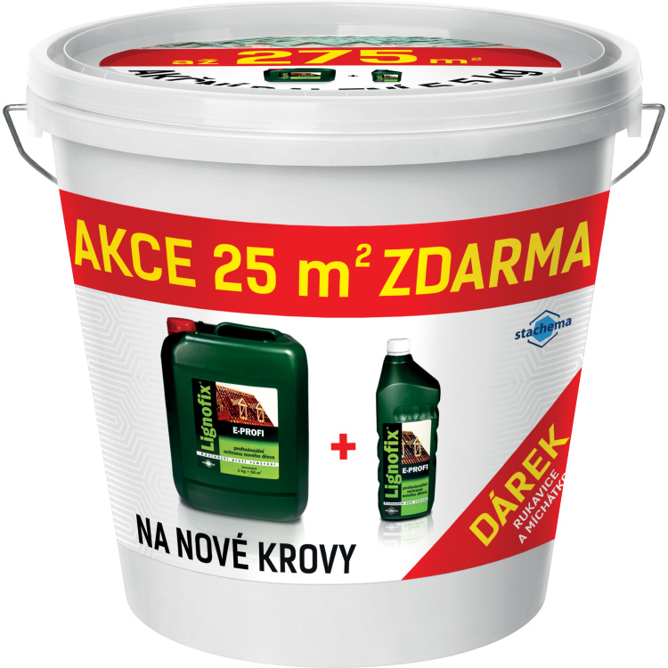 Lignofix E-profi sada rukavice a míchátko, 5 kg + 0,5 l zdarma