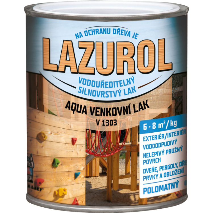 LAZUROL Aqua venkovní silnovrstvý lak na dřevo polomat V1303