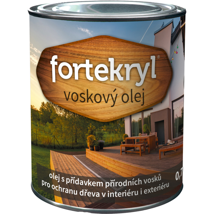 Fortekryl voskový olej pro ochranu dřeva bezbarvá, 0,7 kg