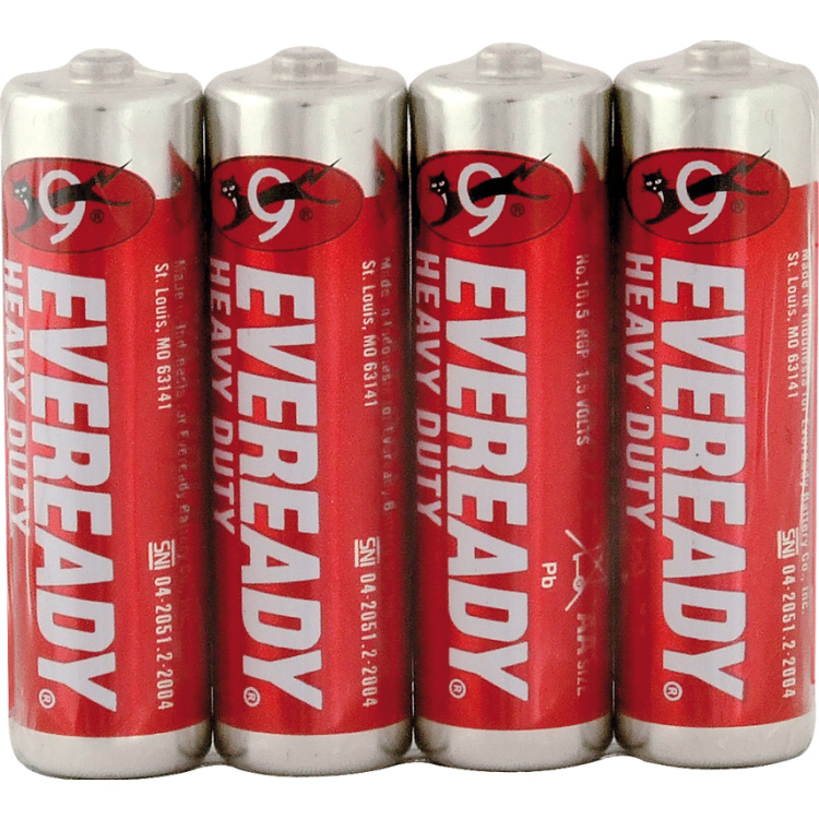 Eveready AA zinkovo-chloridové tužkové baterie, 4 ks
