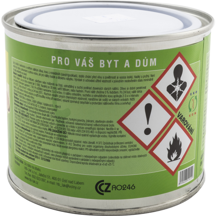 HB-Lak S1002 Lesk, transparentní univerzální syntetický lak, lesklý