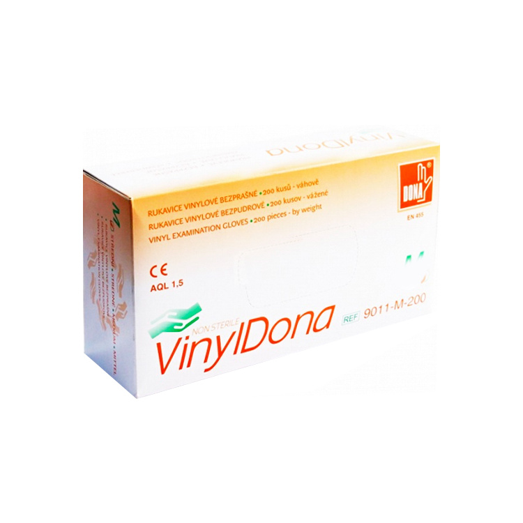 Vulkan VinylDona vinylové jednorázové bezprašné rukavice velikost S, 100 ks