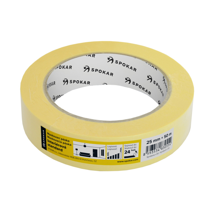 Spokar papírová zakrývací páska, 1 den, do 60 °C, délka 50 m