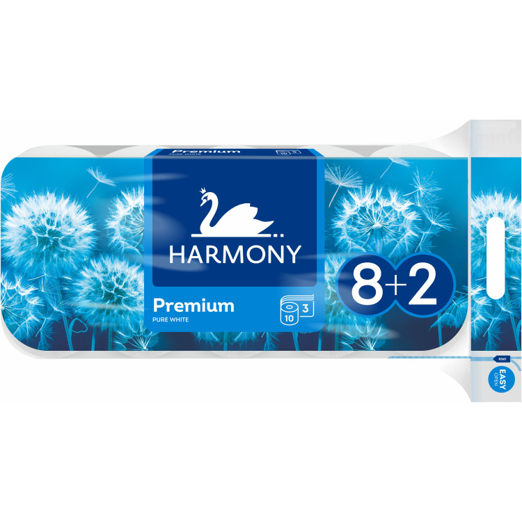 Harmony Premium 3vrstvý toaletní papír, 8+2 rolí, role 17,5 m