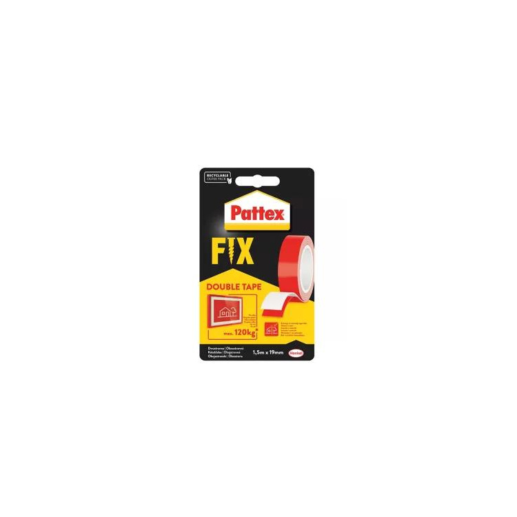 Pattex Fix oboustranná extra silná lepicí montážní páska, nosnost 120 kg, 1,5 m × 19 mm