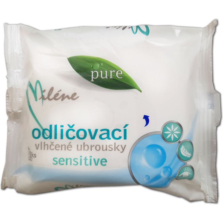 Milene Pure Sensitive odličovací vlhčené ubrousky, 25 ks
