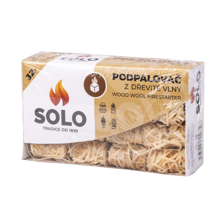 Solo dřevitá vlna podpalovač svitky, 32 podpalů