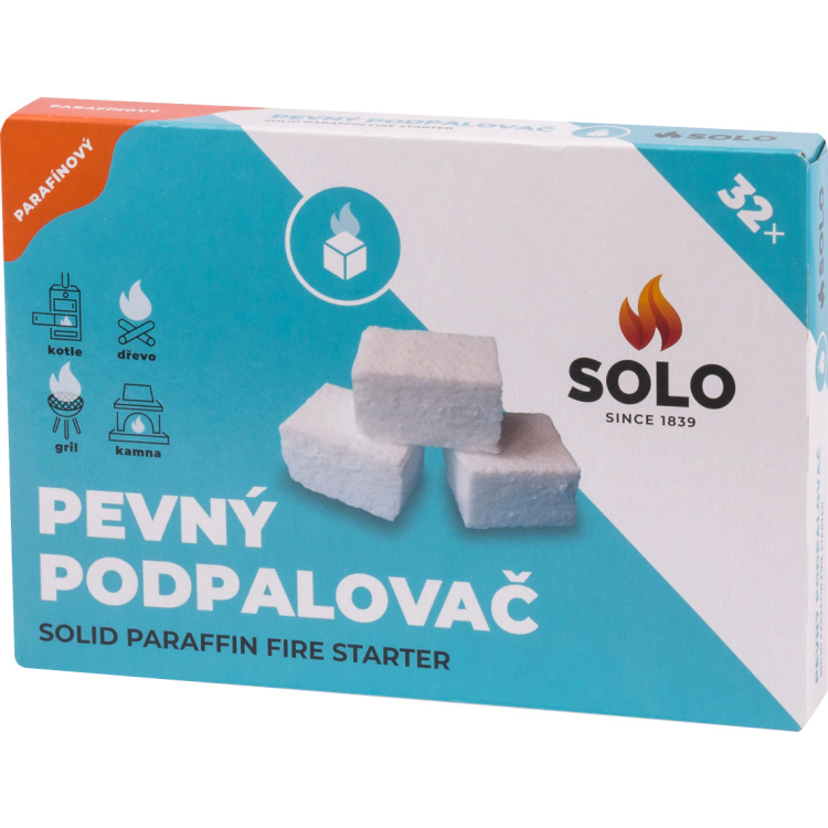 Solo parafínový pevný podpalovač, 32 podpalů