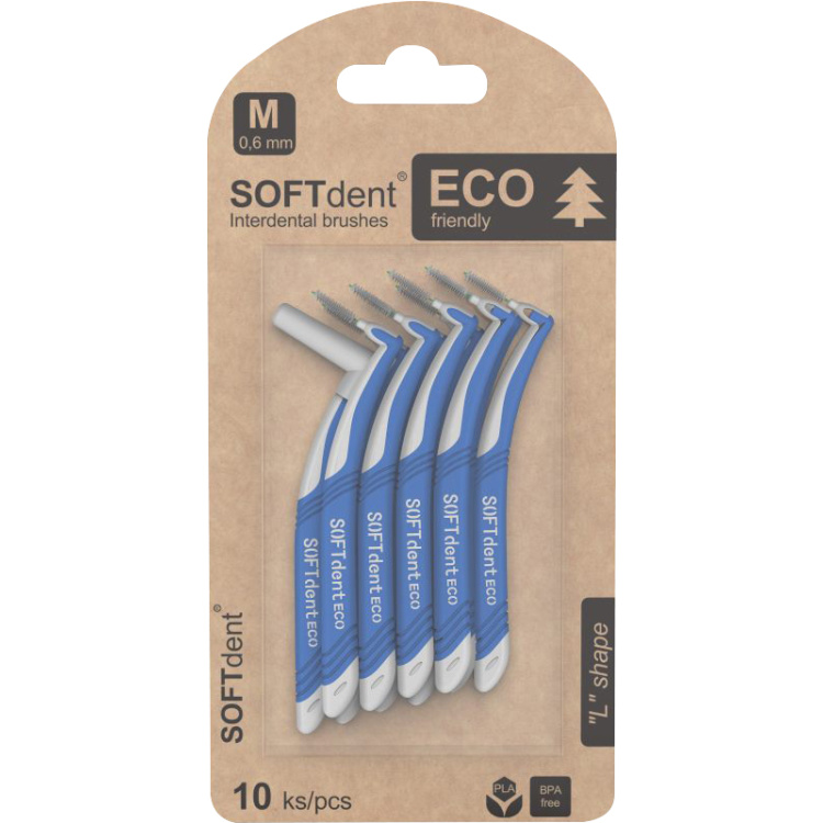 SOFTdent Eco mezizubní kartáček zahnutý, 10 ks