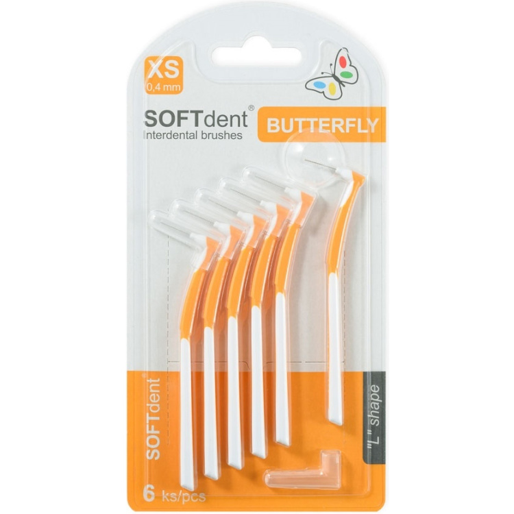 SOFTdent zahnuté mezizubní kartáčky, 6 ks