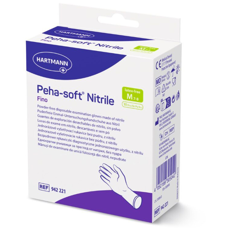 Peha-soft Nitril Jednorázové ochranné rukavice velikost M, 10 ks
