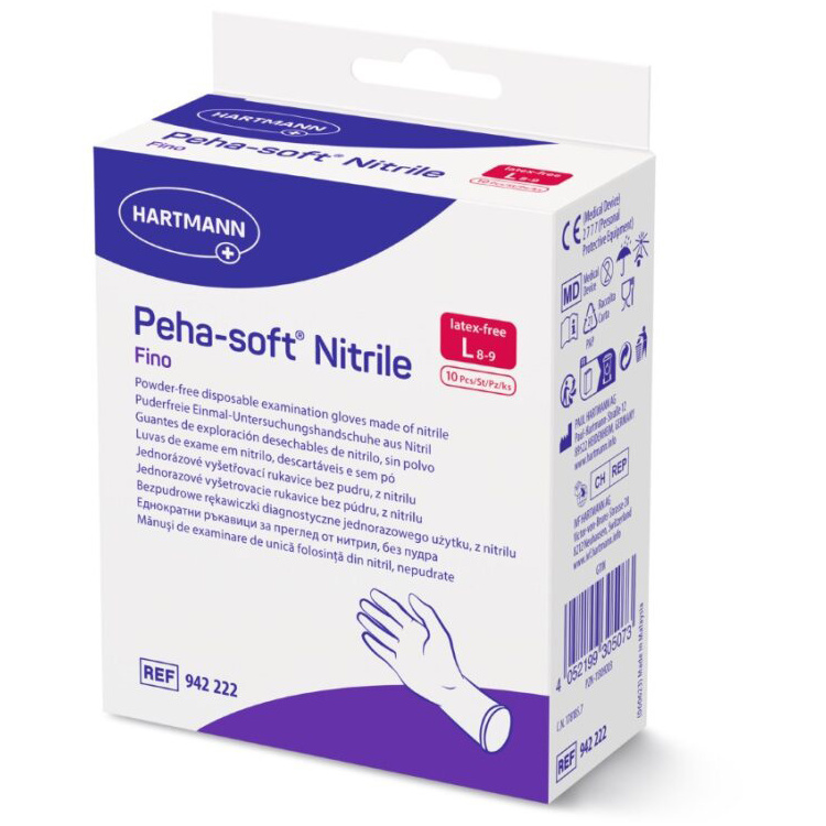 Peha-Soft nitrilové rukavice bez latexu, velikost L, 10 ks