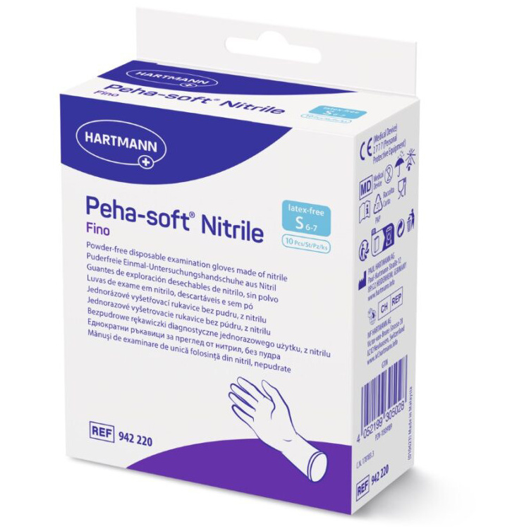 Peha-soft Nitril Jednorázové ochranné rukavice velikost S, 10 ks