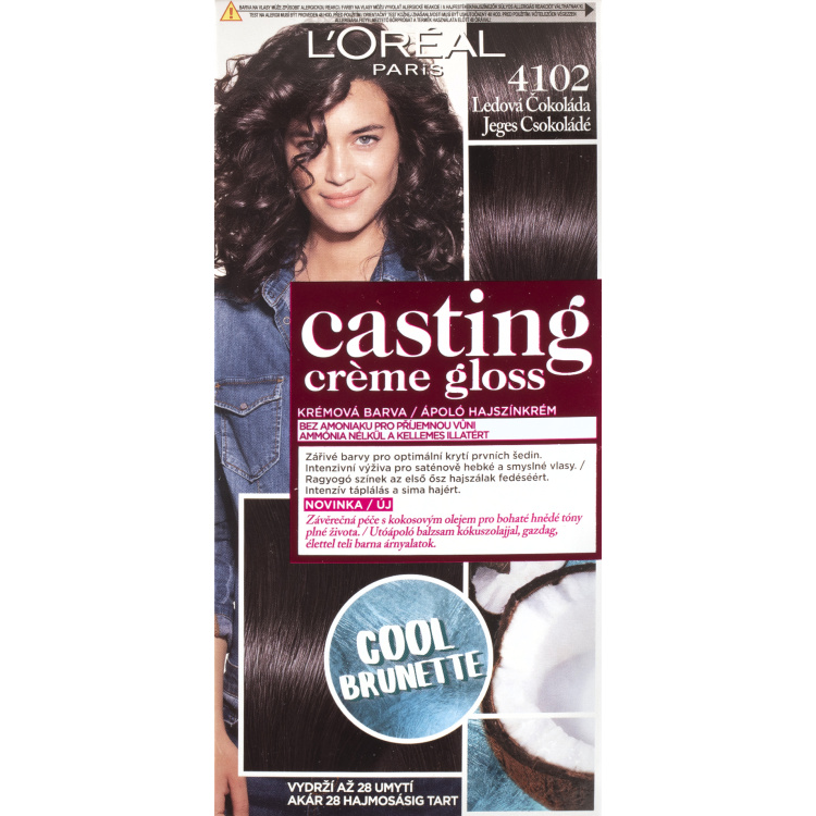 L&#039;Oréal Casting Crème Gloss barva na vlasy 410 Ledová čokoláda