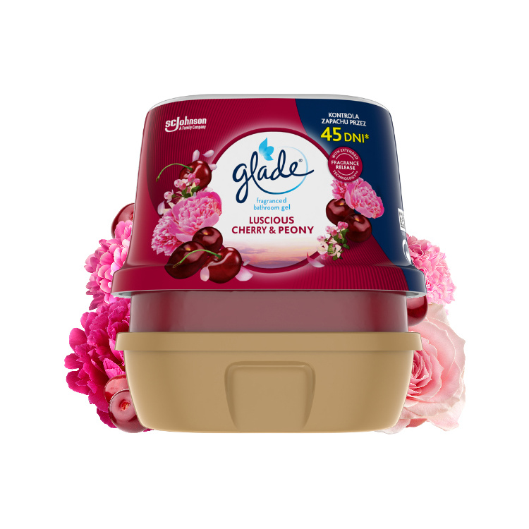 Glade osvěžovač vzduchu gel do koupelny Luscious Cherry &amp; Peony, 180 g