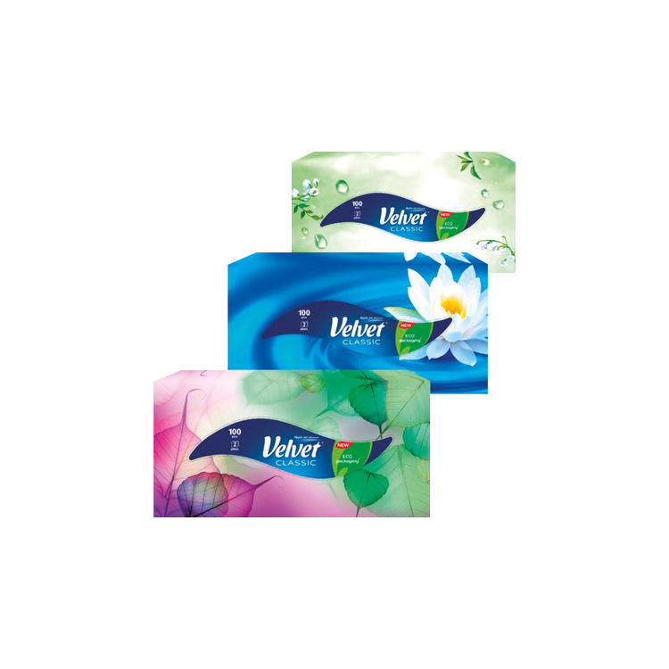 Velvet Classic 2vrstvé papírové kapesníky, 100 ks