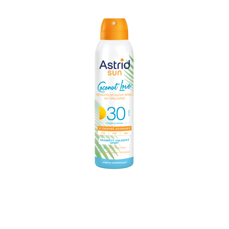 Astrid Sun OF 30 Coconut Love neviditelný suchý sprej na opalování, 150 ml