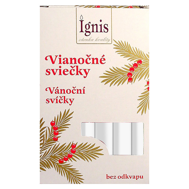 HABAčeK Vánoční svíčka na stromeček bílá, 12 ks