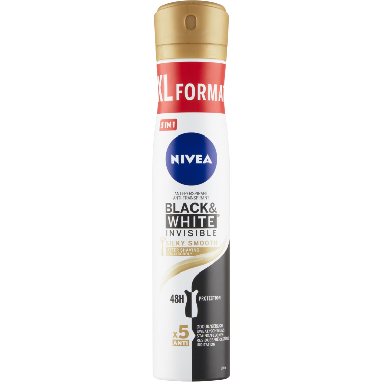Nivea Black &amp; White Invisible Silky Smooth antiperspirant, 200 ml