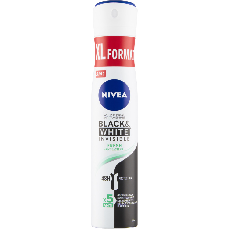 Nivea Black &amp; White Invisible Fresh antiperspirant, 200 ml
