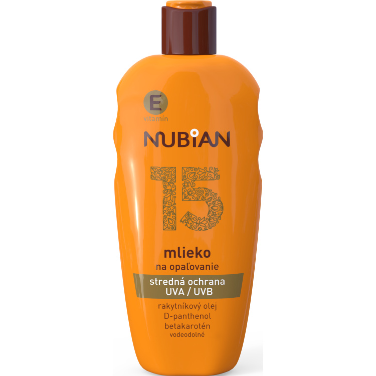 Nubian OF 15 mléko na opalování, 200 ml