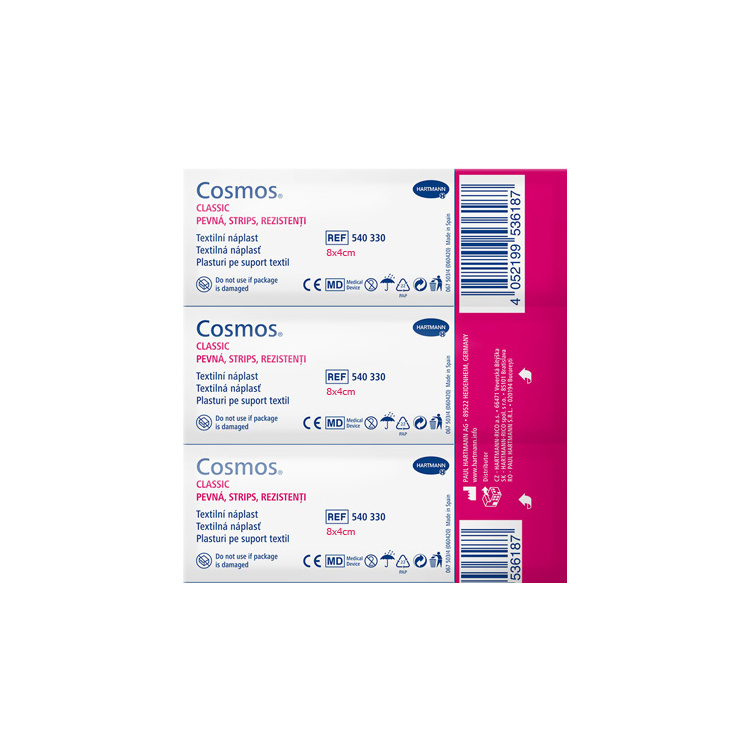 Cosmos Pevná Strips náplast, 8 × 4 cm, 150 ks