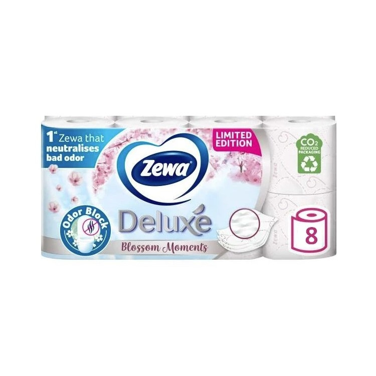 Zewa Deluxe Blossom Moments 3vrstvý toaletní papír, 19,3 m, 8 rolí