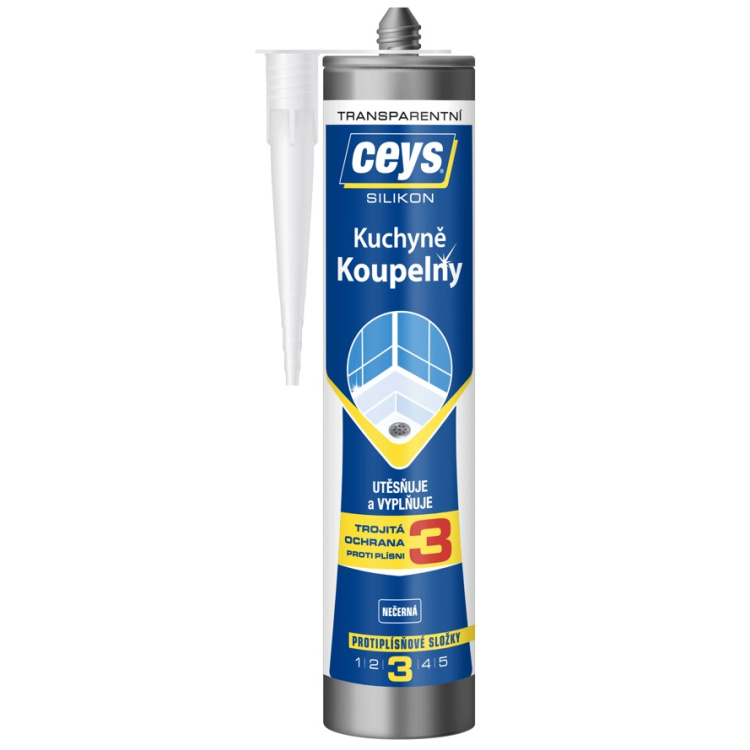 Ceys Koupelny a kuchyně silikon, transparentní, 280 ml
