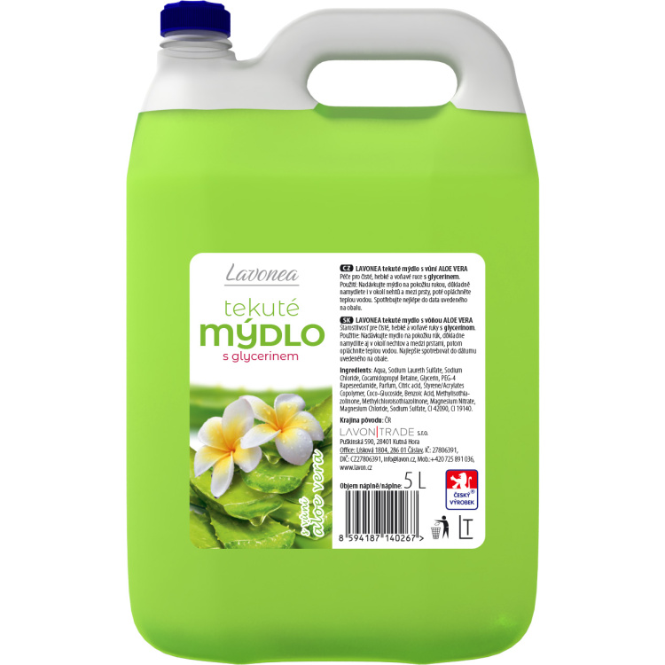 LAVON tekuté mýdlo Hand Care Aloe Vera, 5 l