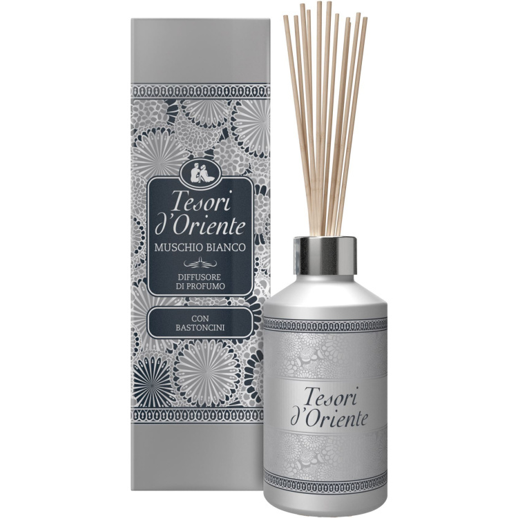 Tesori d&#039;Oriente Muschio Bianco aroma difuzér s ratanovými tyčinkami, 200 ml