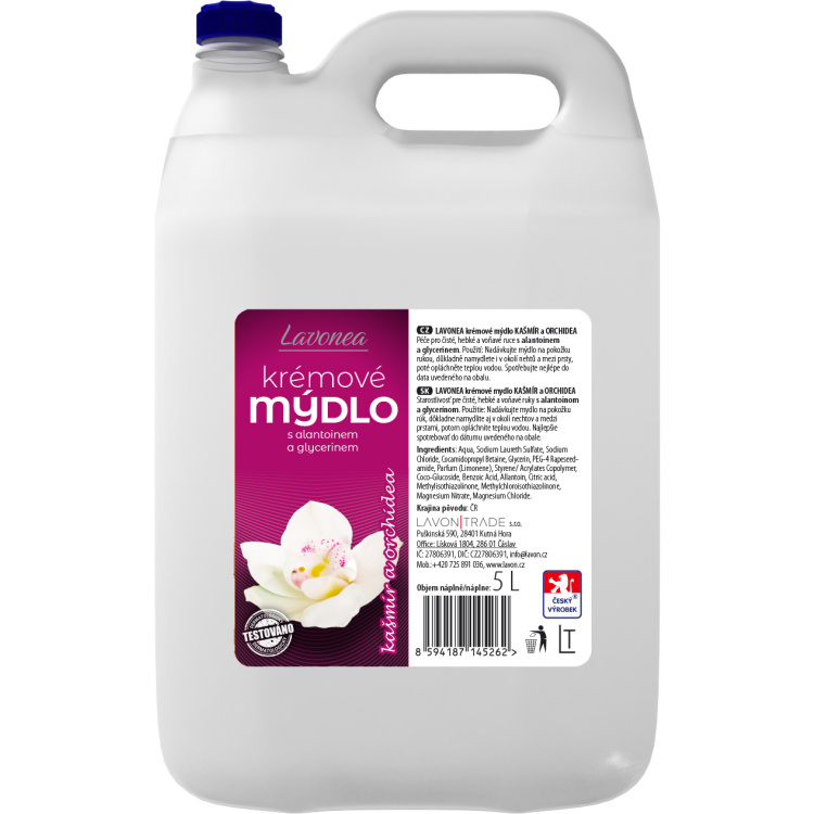 LAVON krémové mýdlo Hand Care Kašmír a orchidea, 5 l