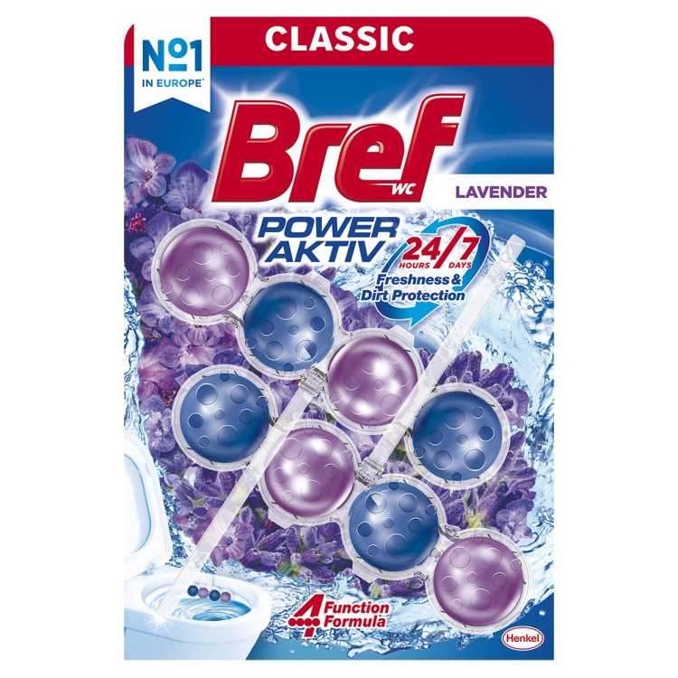 Bref WC blok Power Aktiv Lavender, 2× 50 g