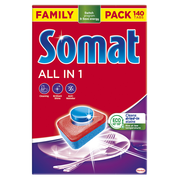 Somat tablety do myčky All in 1, 140 ks