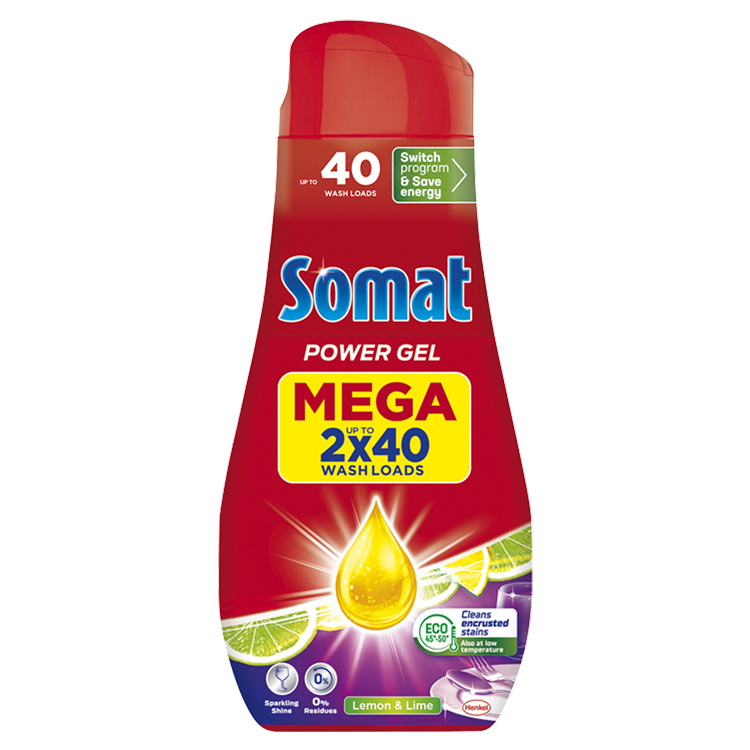 Somat gel do myčky All in 1 Lemon &amp; Lime. 2× 720 ml, 80 dávek