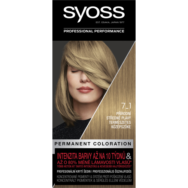 Syoss barva na vlasy, 7-1 Přírodní středně plavý