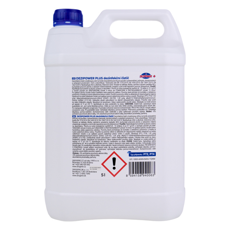 Dezipower dezinfekční čistič s květinovou vůní bez chlóru na tvrdé povrchy, 5 l