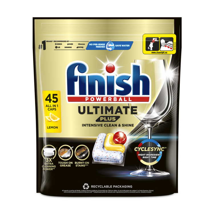 Finish tablety do myčky Ultimate Plus All in 1 Lemon, 45 ks