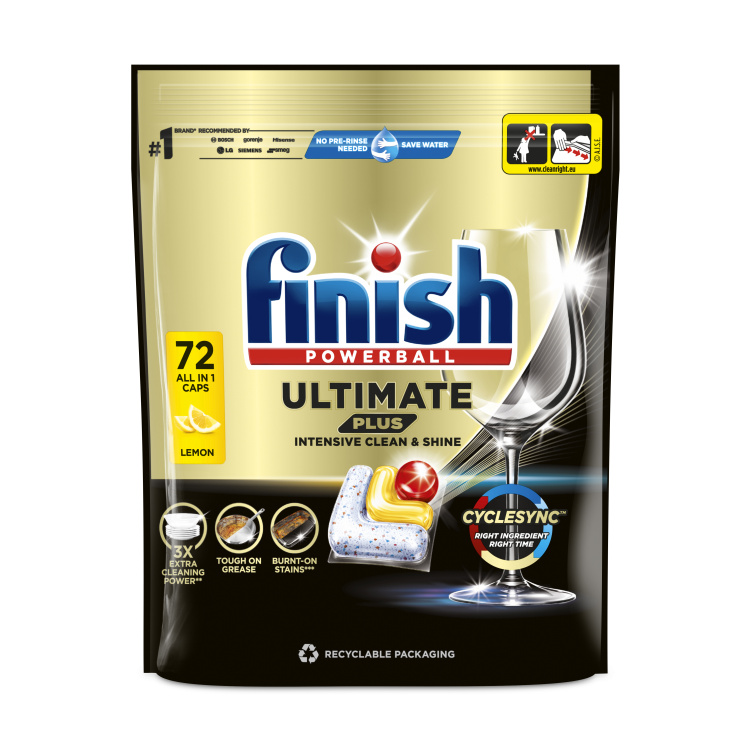 Finish tablety do myčky Ultimate Plus All in 1 Lemon, 72 ks