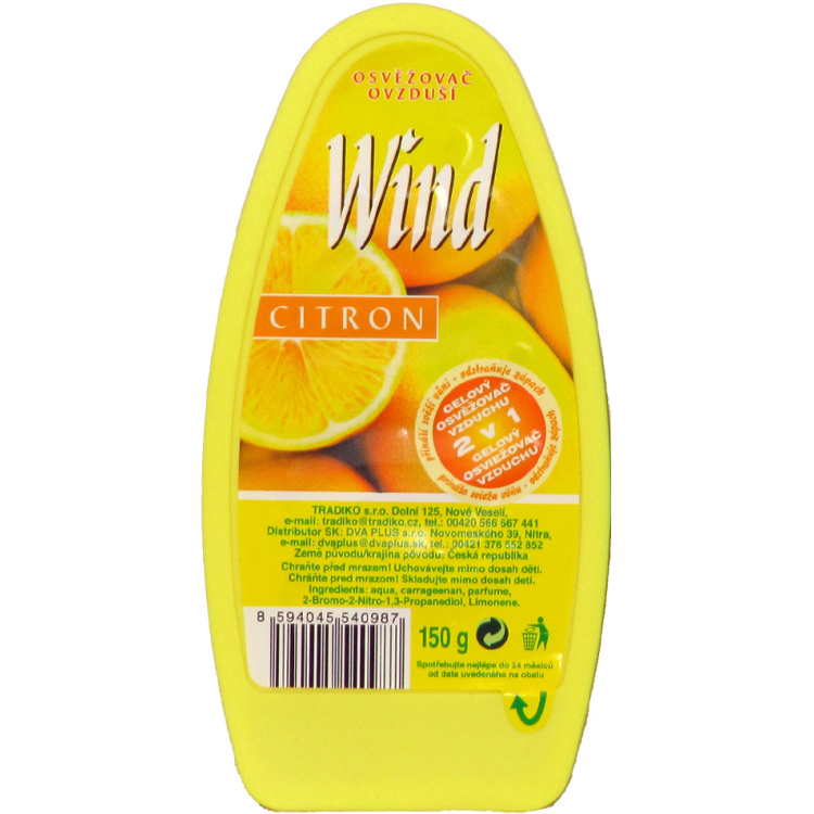 Wind osvěžovač vzduchu Citron, gelový, 150 g