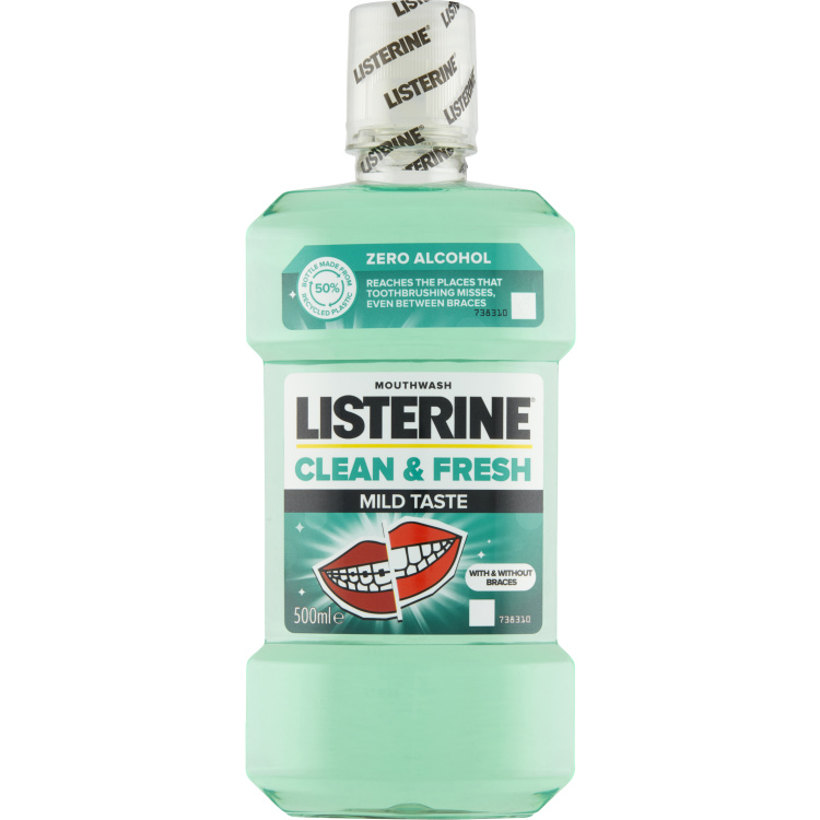 Listerine ústní voda Clean &amp; Fresh Mild Taste, 500 ml