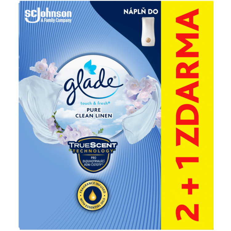 Glade náplň osvěžovače vzduchu Touch Fresh Pure Clean Linen 3× 10 ml