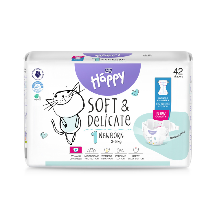 Bella Happy New Born 1 dětské pleny jednorázové 2-5 kg 42 ks