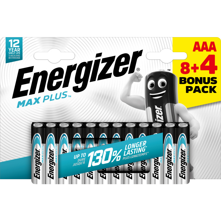 Energizer Baterie Max Plus AAA mikrotužková baterie, 8+4 ks