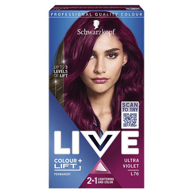 Schwarzkopf Live Colour + Lift barva na vlasy Ultra fialová L76, 60 ml
