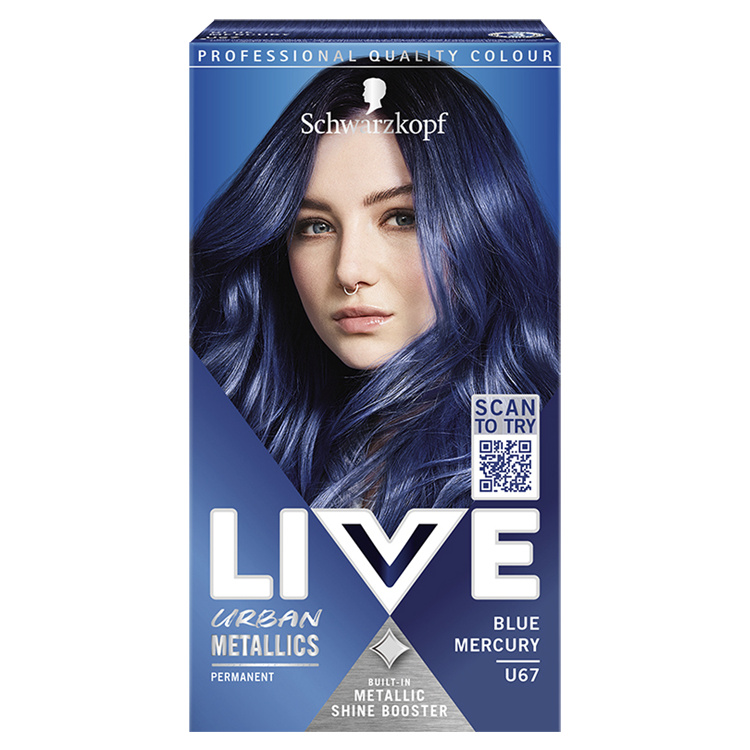 Schwarzkopf Live Urban Metallics barva na vlasy Metalická modrá U67, 60 ml