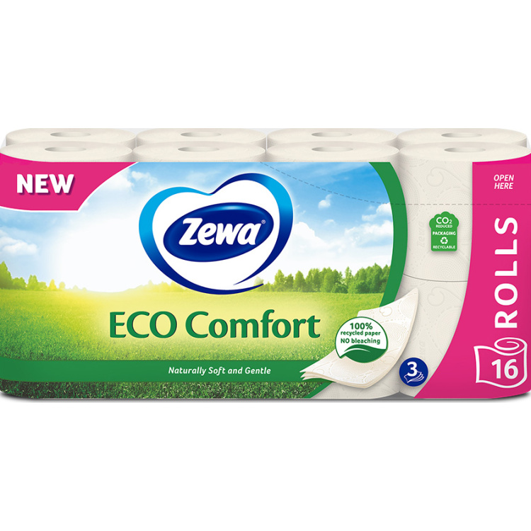 Zewa ECO Comfort 3vrstvý toaletní papír, 16 rolí, 19,3 m role