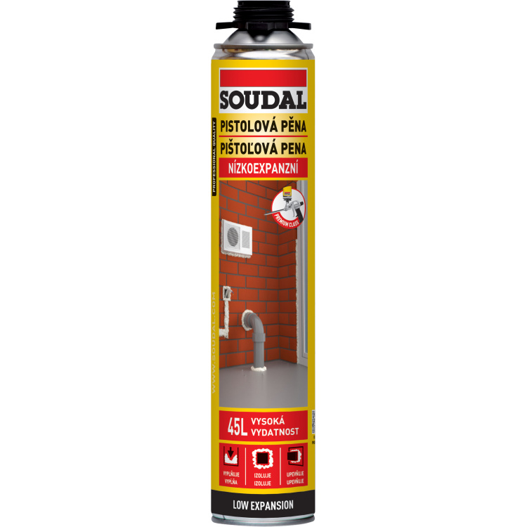 Soudal montážní pěna nízkoexpanzní pistolová, 750 ml