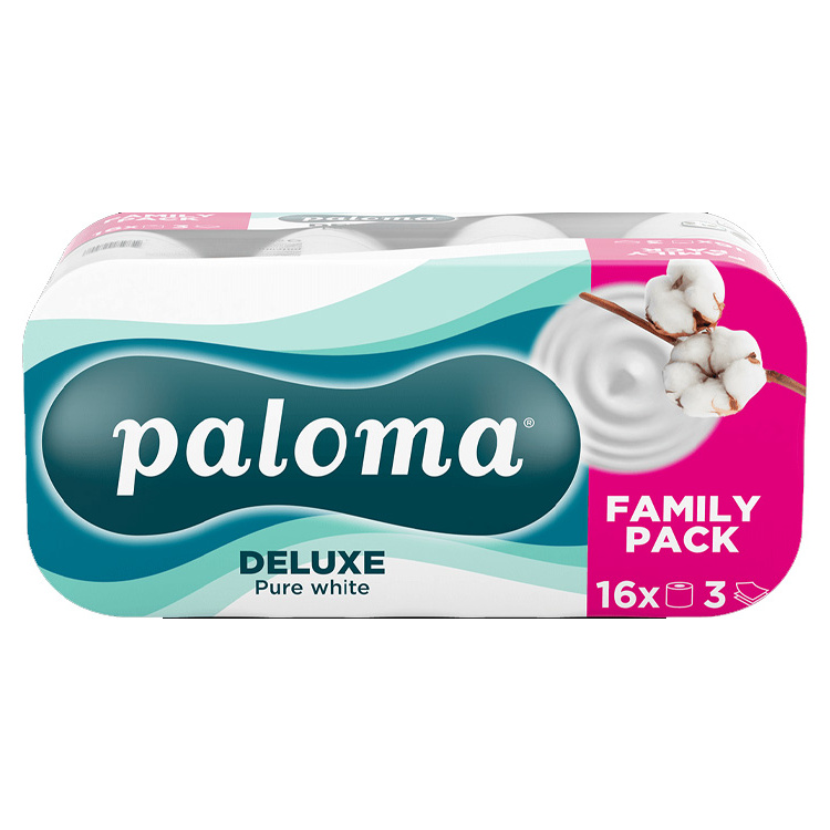 Paloma 3vrstvý toaletní papír Pure White, 16 rolí