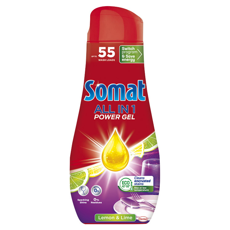 Somat gel do myčky All in 1 Lemon &amp; Lime, 55 dávek, 990 ml